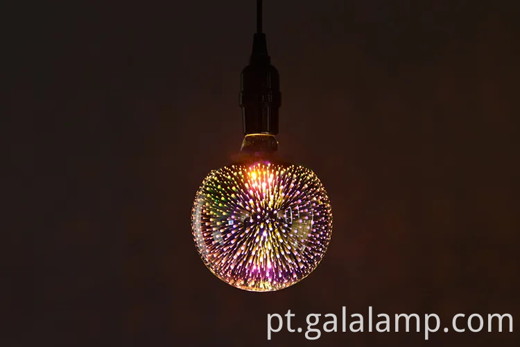 Lâmpadas lideradas por vidro 3D coloridas para exibição festiva de fogos de artifício